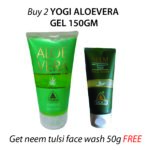 Yogi Aloevera Gel 150Gm - BUY 2 GET 1 Neem Tulsi Face Wash